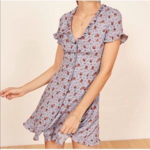 Reformation Blue Floral Dress